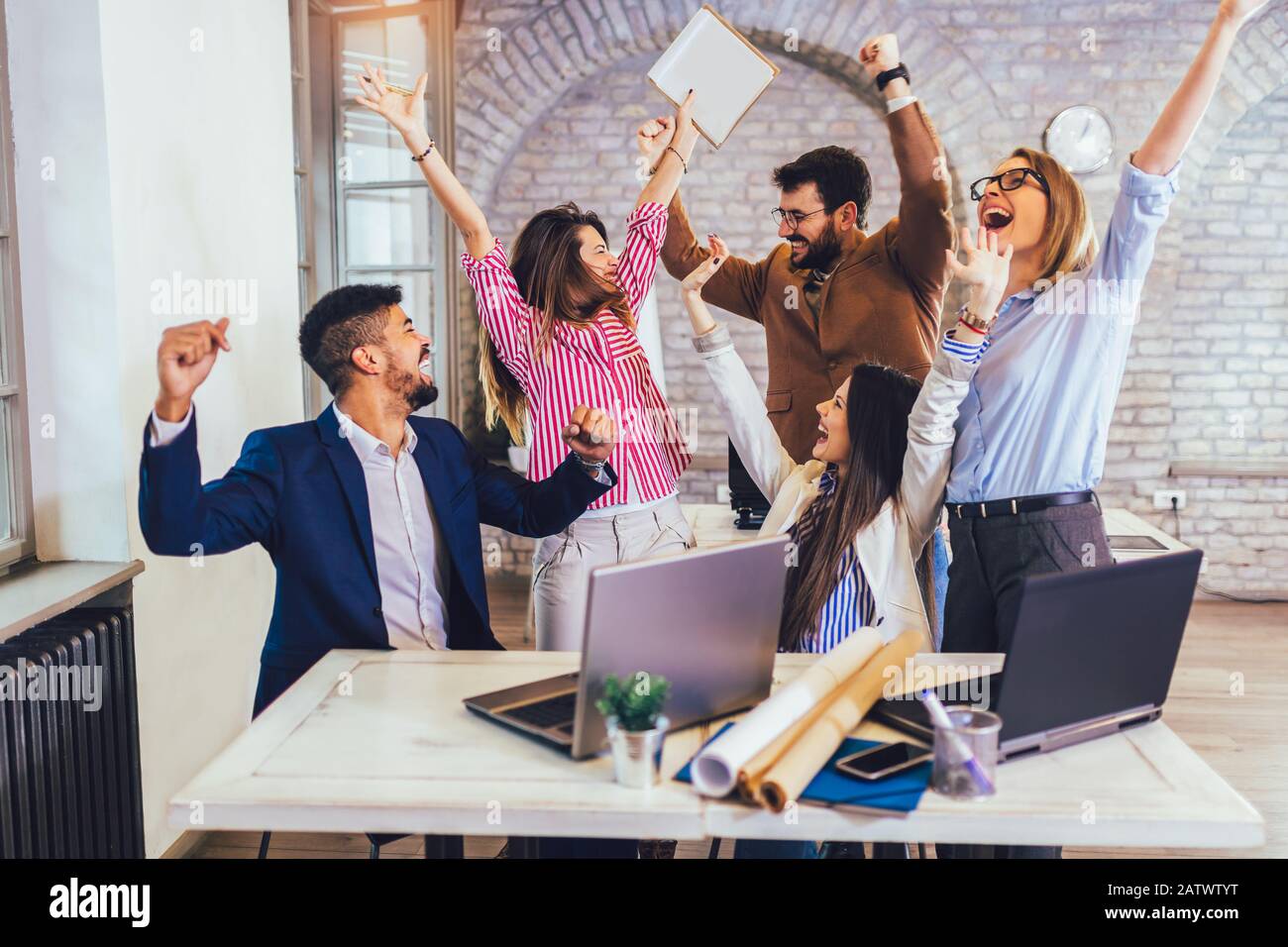 Successful business group of people at work in office Stock Photo - Alamy