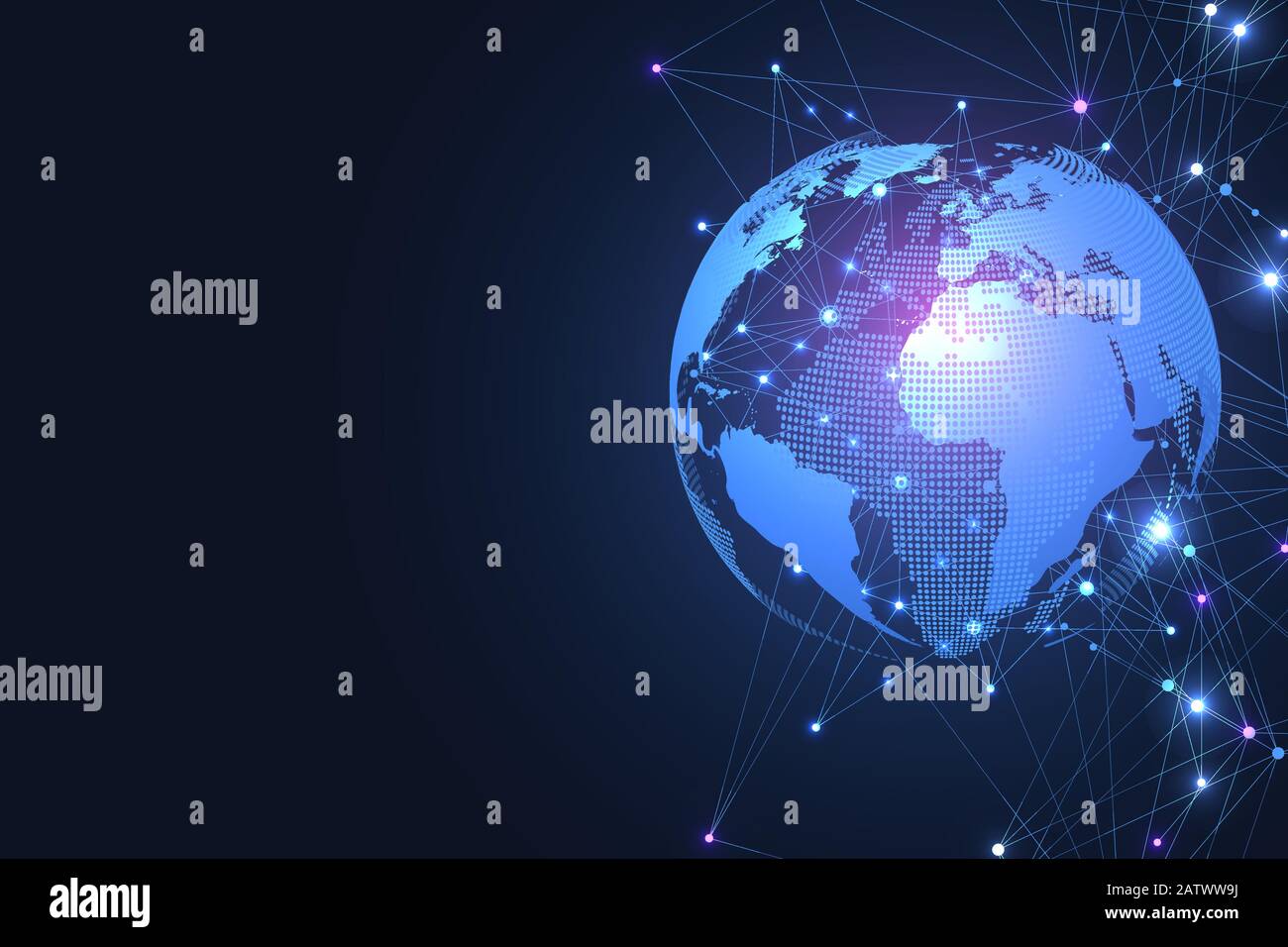 Global network connection concept. Big data visualization. Social ...