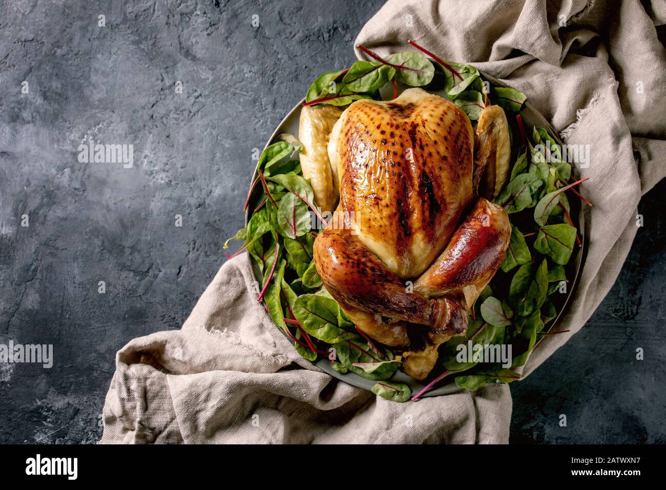 Baked whole chicken Stock Photo Alamy
