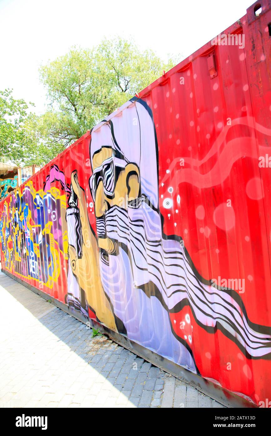 Wall coloured drawing or pattern Stock Photo Alamy