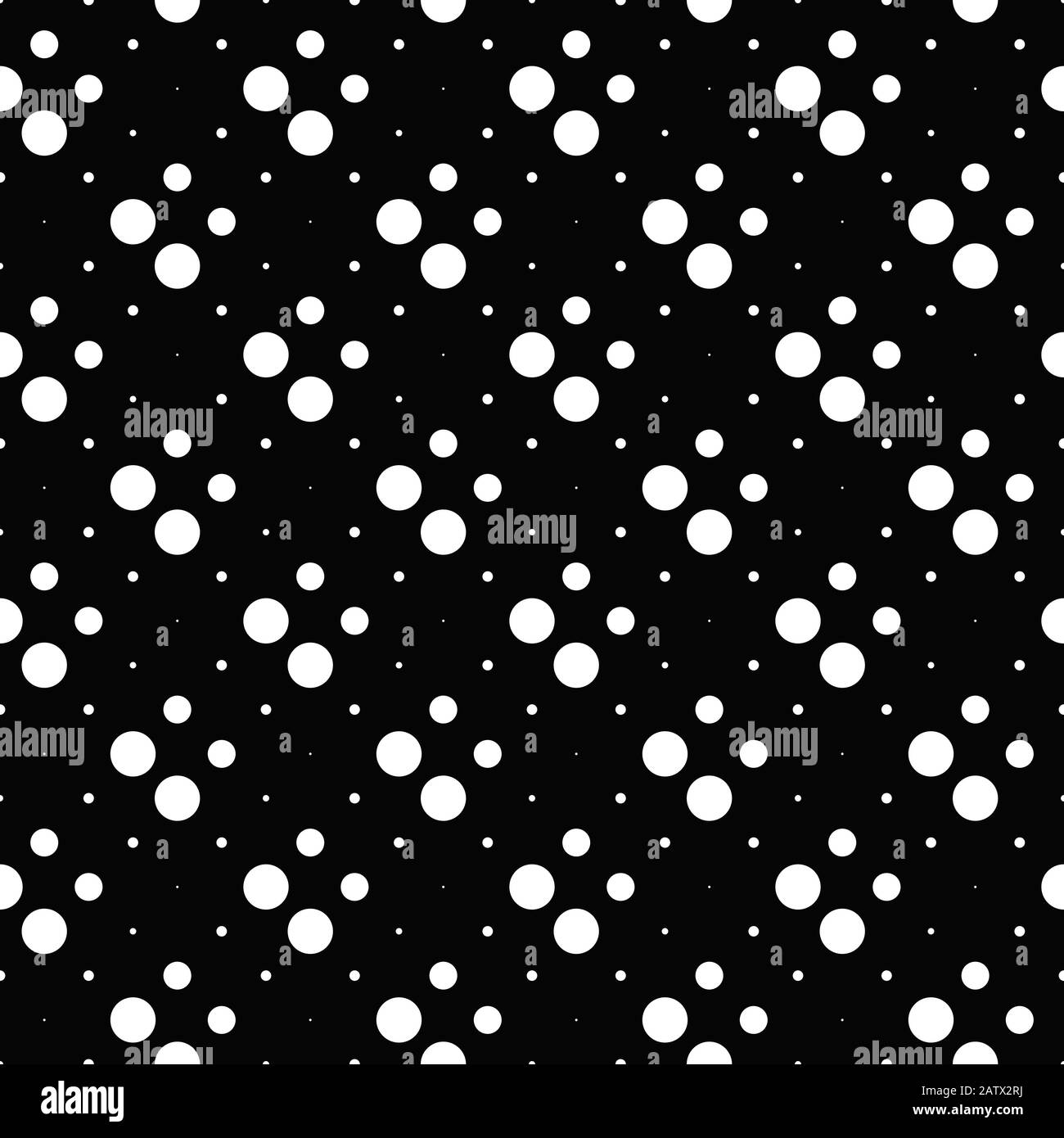 Geometrical dot pattern background - abstract black and white vector graphic from circles Stock Vector