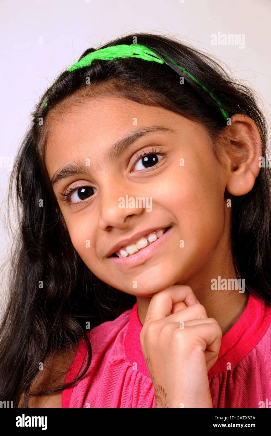 Mumbai, Maharashtra, India- Asia, Dec. 29, 2014 - Portrait Very beautiful  indian little cute girl with long hair Stock Photo - Alamy