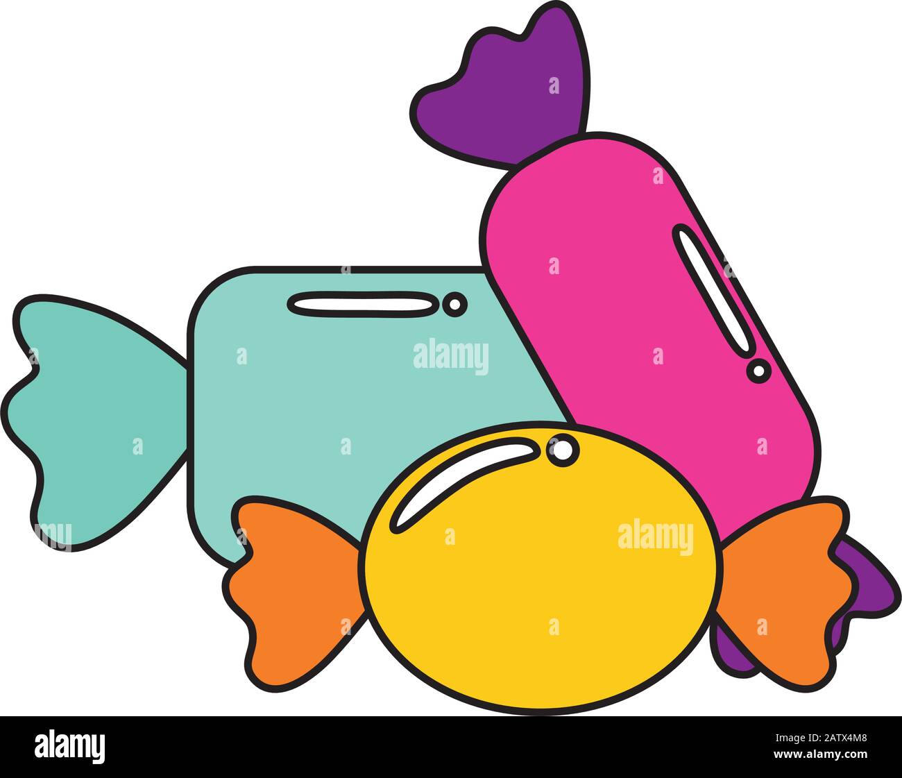 set of candies isolated icon Stock Vector Image & Art - Alamy