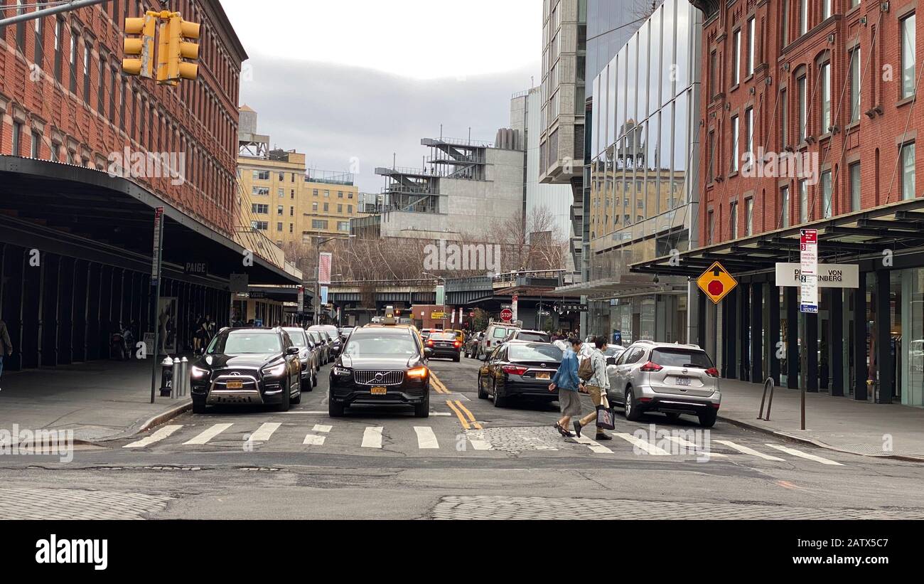 Washington Street, the heart of the Meatpacking District in Manhattan Stock Photo