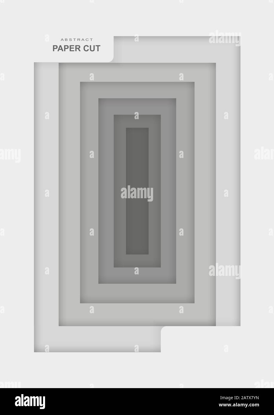 3d vector Paper cut art, abstract vertical banner. Made with white ...