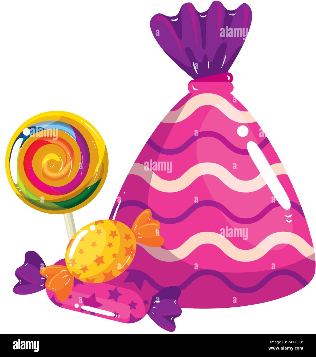set of delicious candies isolated icons Stock Vector Image & Art - Alamy