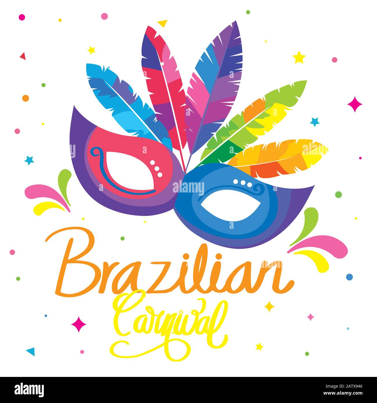 poster of carnival brazilian with mask carnival Stock Vector Image ...