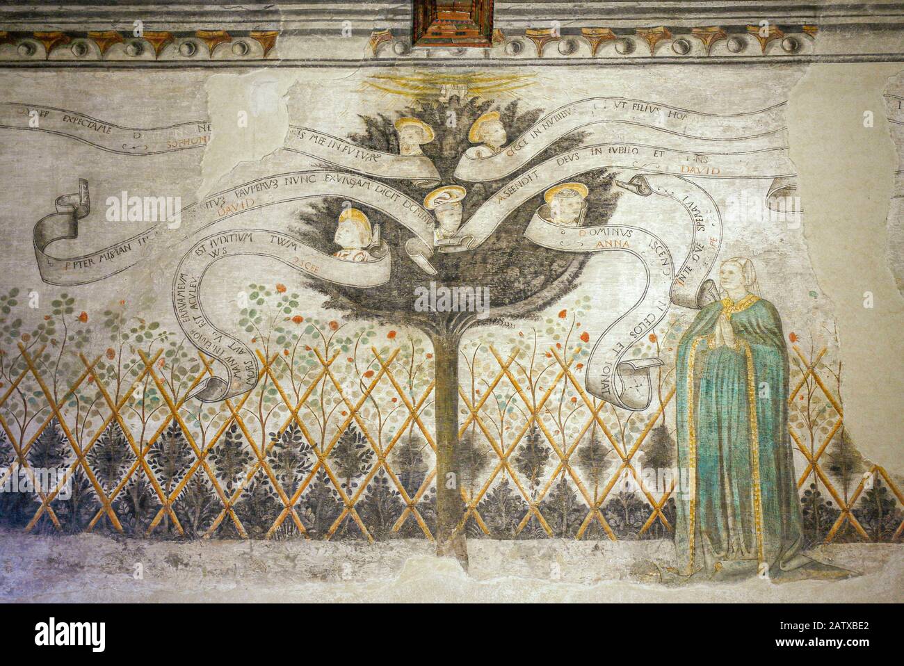 Italy Emilia Romagna Ferrara Casa Romei - room of the sibyls ( Stanza delle Sibille ) - Fresco Stock Photo