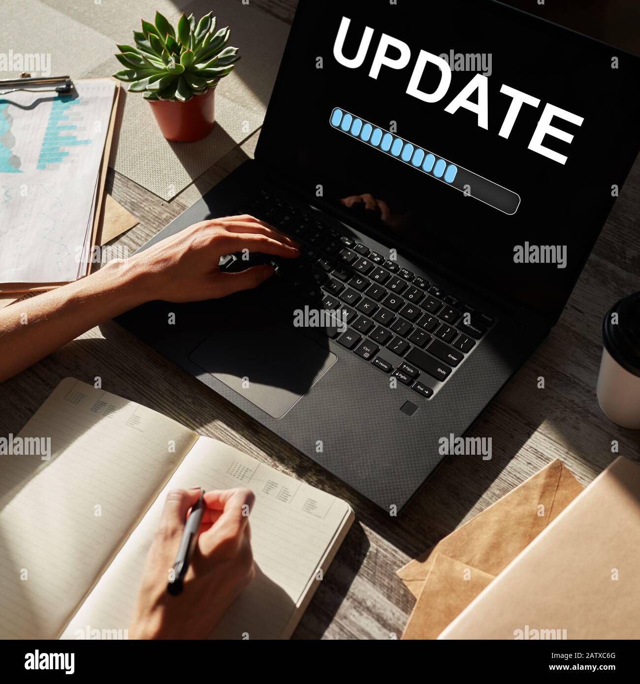 Update status bar on device screen. Software development and technology ...