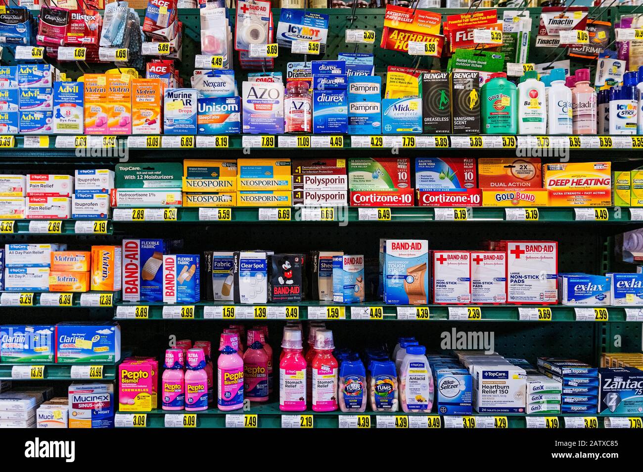 Over the counter medications display in a store Stock Photo - Alamy