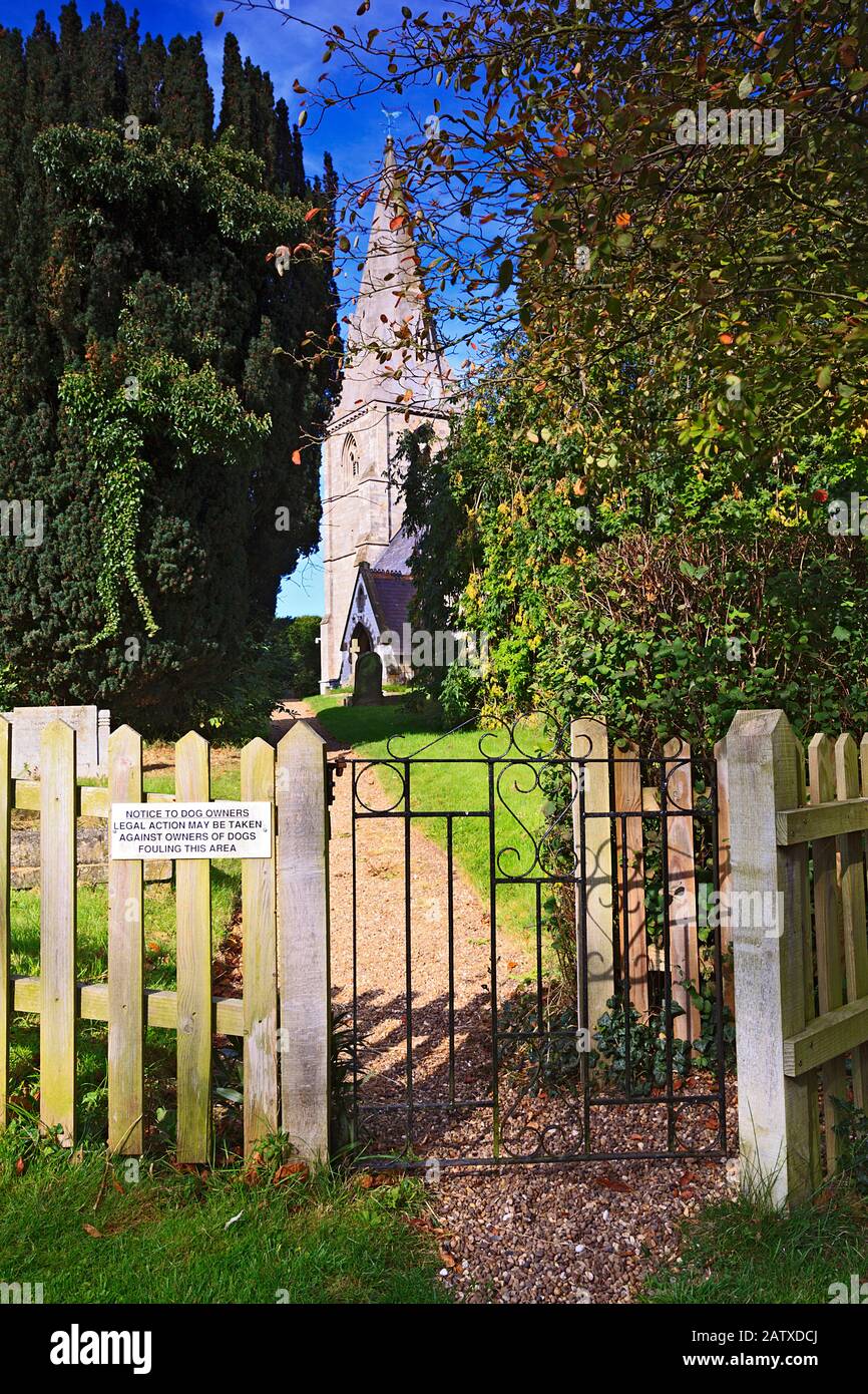 Gate to St Mary's Church, Fotherby, Lincolnshire Stock Photo