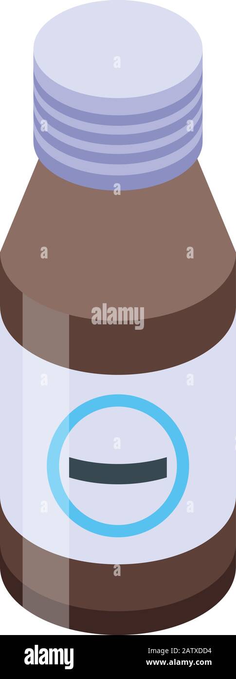 Child cough syrup icon, isometric style Stock Vector