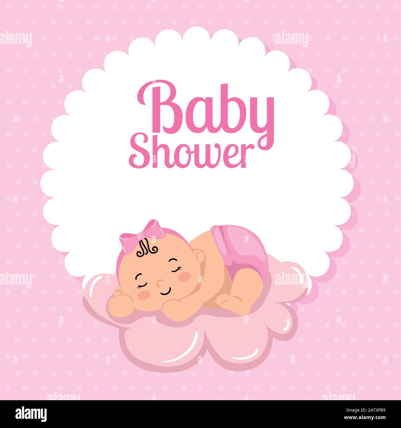 baby shower card with cute girl and cloud Stock Vector Image & Art - Alamy