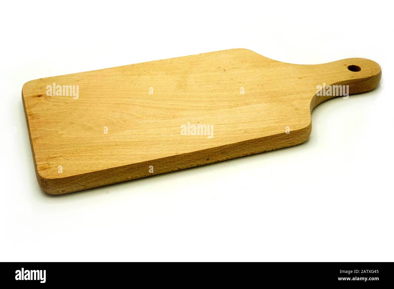 Wooden kitchen utensils on white background. Rustic cutting board Stock ...