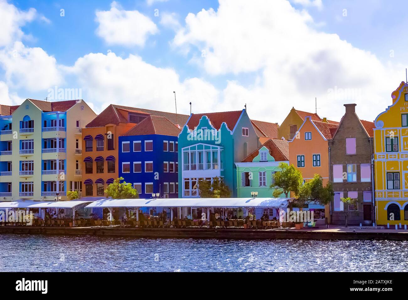 Willemstad, Curacao, Netherlands - Specific coloured buildings in