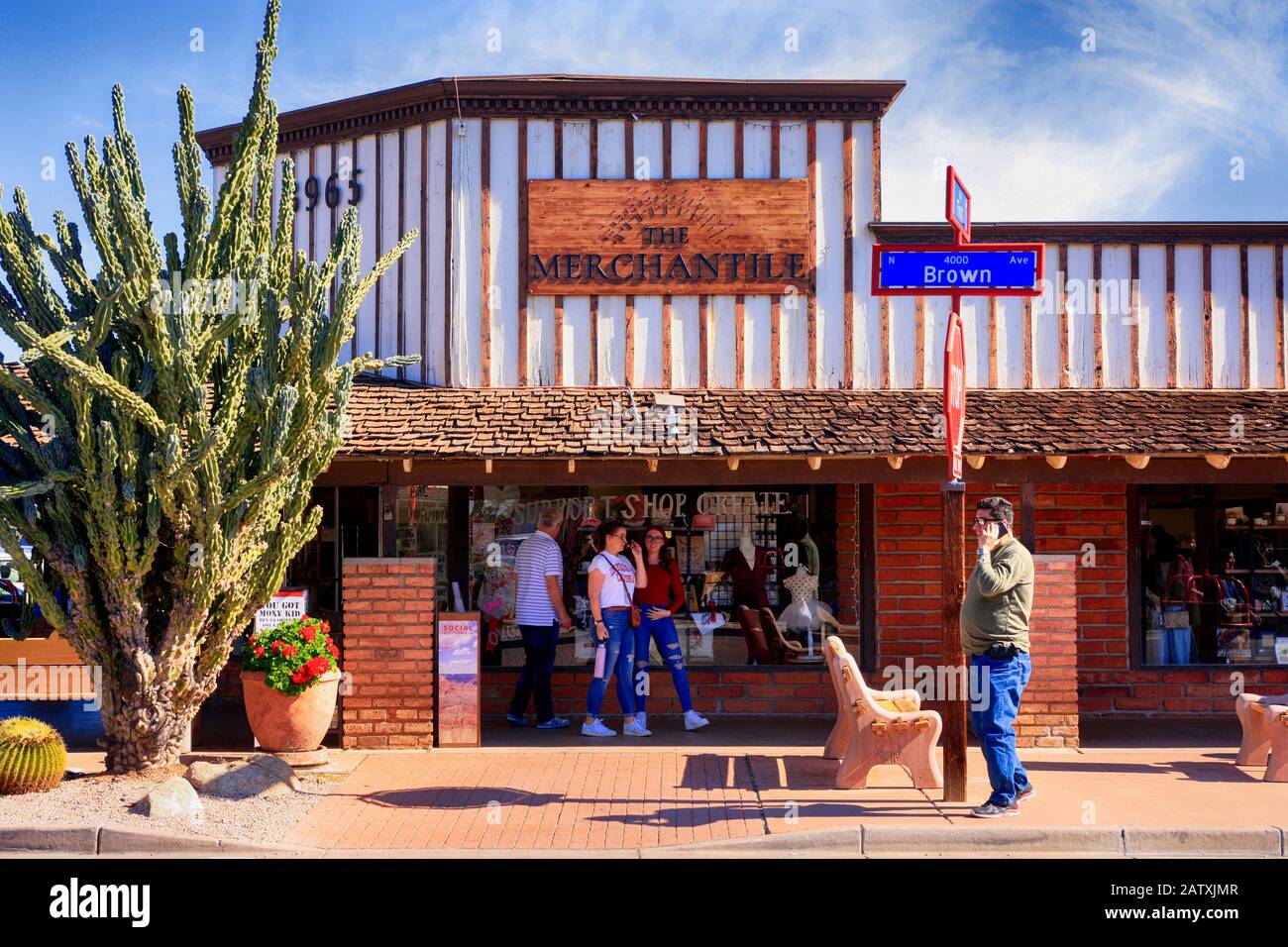 The Merchantile store in the western wear area of Old Town Scottsdale AZ Stock Photo