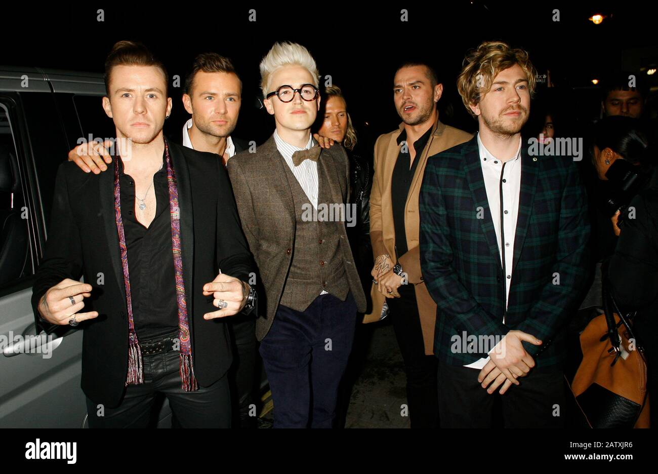 McBusted. McFly (Tom Fletcher, Danny Jones, Dougie Poynter, and Harry Judd)  and Busted (James Bourne, and Matt Willis) The Cosmopolitan Awards at No1  Mayfair,London Stock Photo - Alamy