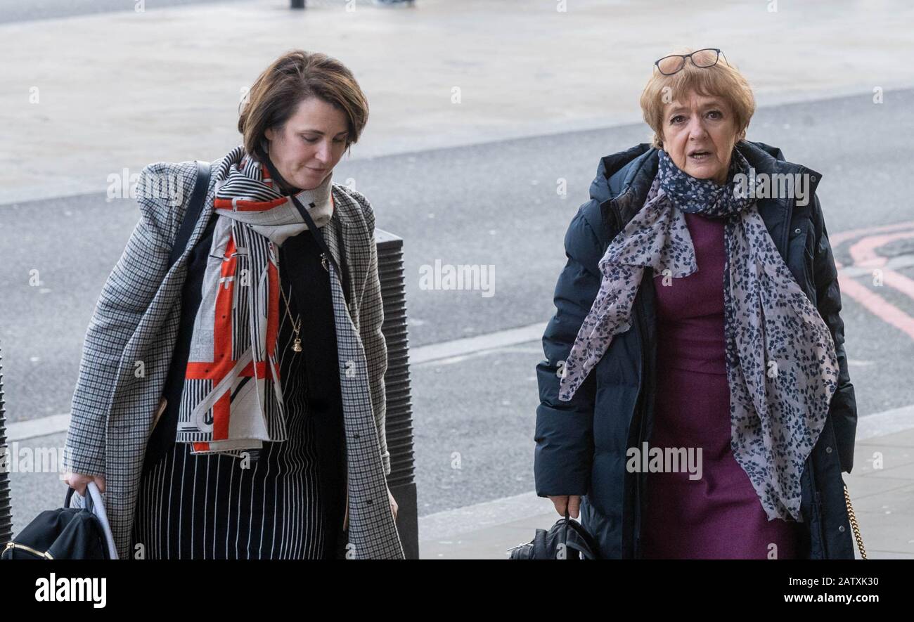 London, UK. 5th Feb, 2020. Dame Margaret Eve Hodge, Lady Hodge, DBE, MP is a British Labour Party politician who has been the Member of Parliament for Barking since 1994. Previously,(pictured right) she led Islington Borough Council. She has held a number of ministerial roles and served as Chairman of the Public Accounts Committee, she recent said that Nexflix was guilty of superhighway robbery over its tax arrangements; arrives at Portcullis House, the MP office building in London Credit: Ian Davidson/Alamy Live News Stock Photo