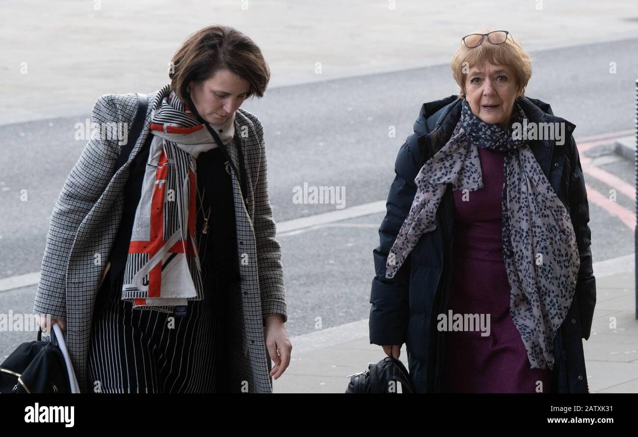 London, UK. 5th Feb, 2020. Dame Margaret Eve Hodge, Lady Hodge, DBE, MP is a British Labour Party politician who has been the Member of Parliament for Barking since 1994. Previously, s(pictured right) she led Islington Borough Council. She has held a number of ministerial roles and served as Chairman of the Public Accounts Committee, she recent said that Nexflix was guilty of superhighway robbery over its tax arrangements; arrives at Portcullis House, the MP office building in London Credit: Ian Davidson/Alamy Live News Stock Photo