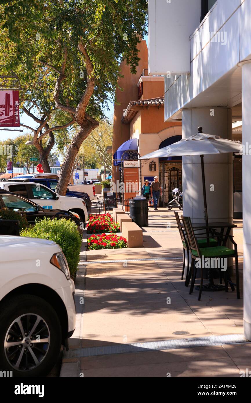 Southbridge shopping district in Old Town Scottsdale, Arizona Stock Photo