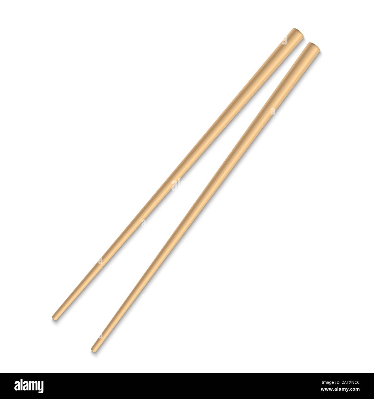 Asian wooden chopstick isolated. japanese bamboo stick Stock Vector