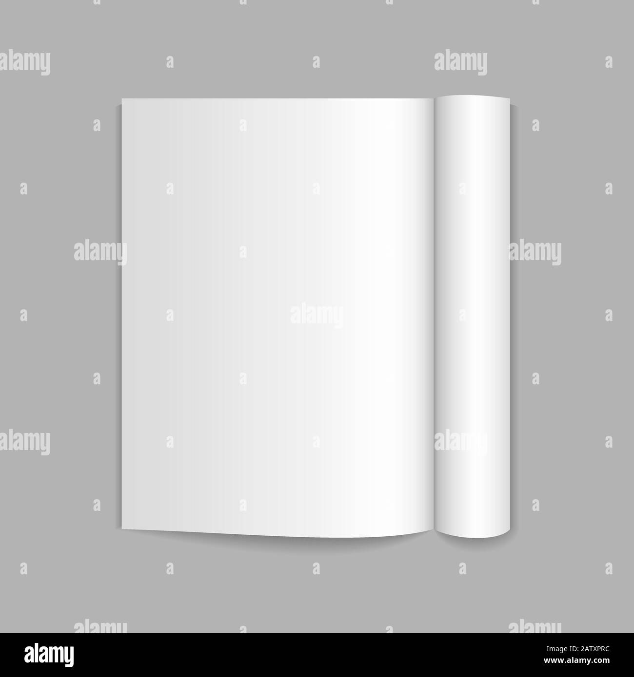 Realistic Blank white magazine or brochure pages isolated Stock Vector