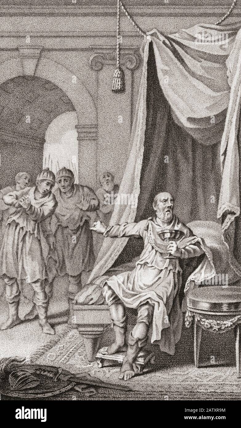 Hannibal commits suicide.  Hannibal Barca, 247 - circa 183 BC.  The true circumstances of Hannibal’s death are unknown.  Suicide by poison is one theory.  It is thought that during his stay in Bithynia he was about to be handed over to the Romans but preferred to take poison. Stock Photo