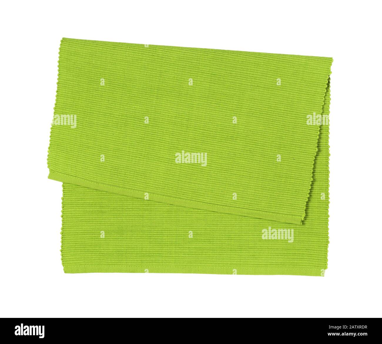 Green ribbed cotton placemat isolated on white Stock Photo Alamy