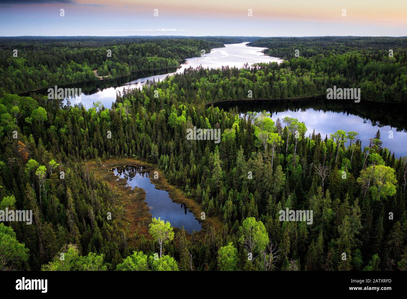 Lebell Lake at Spanish River Provincial Park, Northern Ontario. Stock Photo