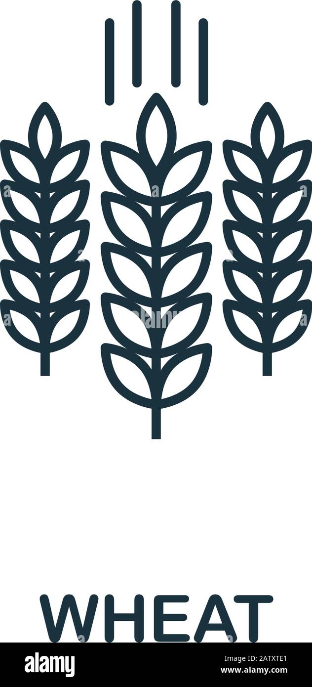 Wheat icon. Thin line style element from farm icons collection. Outline Wheat icon for computer and mobile Stock Vector