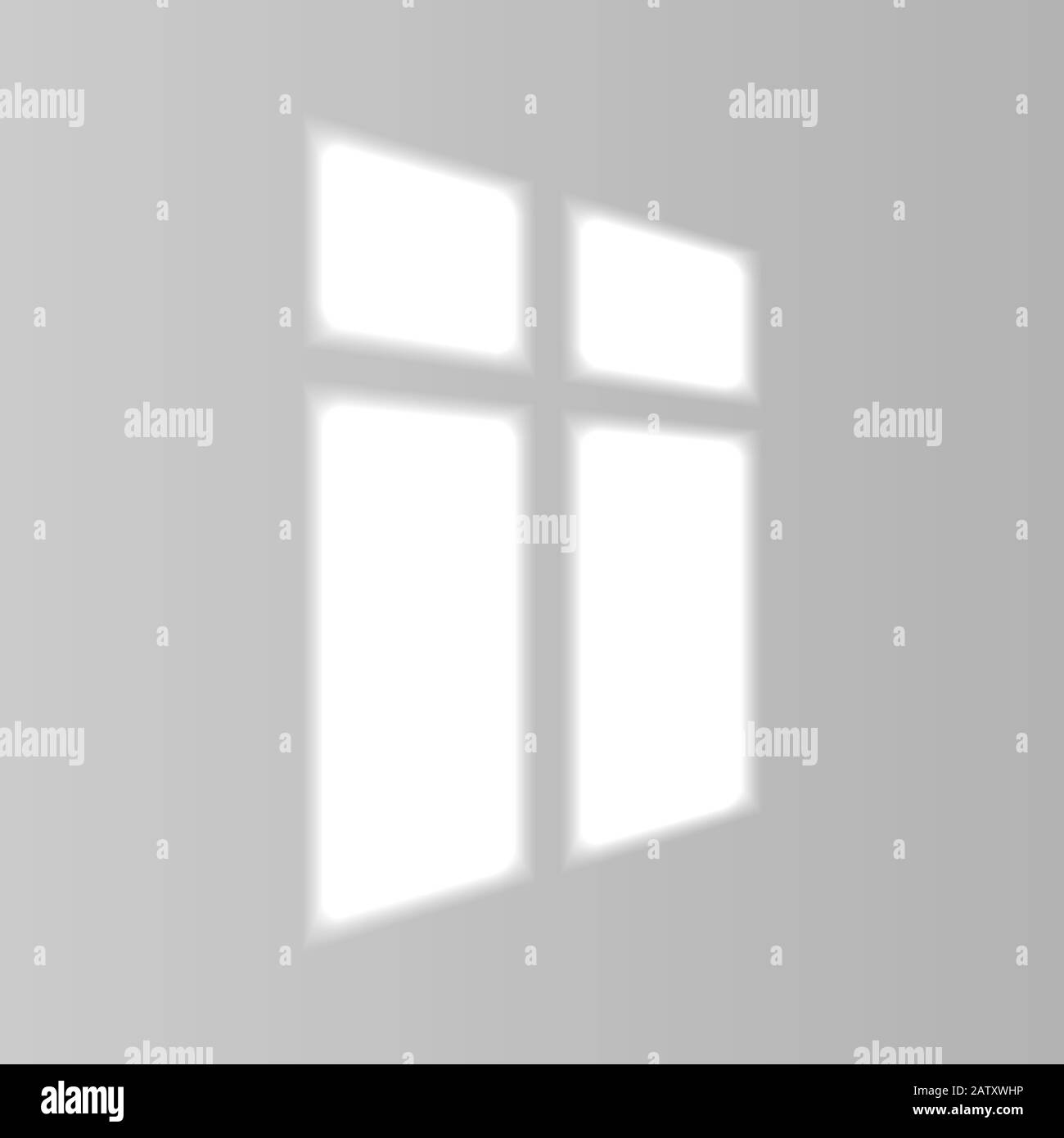 Realistic window light and shadow. Grey background Stock Vector Image
