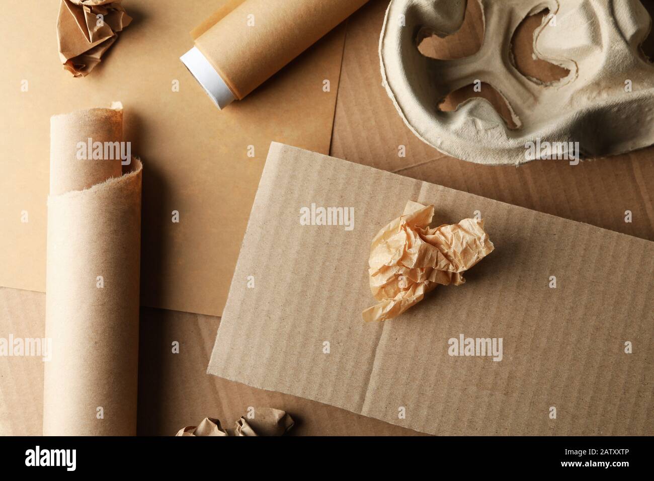 Craft paper and cardboard background, top view Stock Photo - Alamy