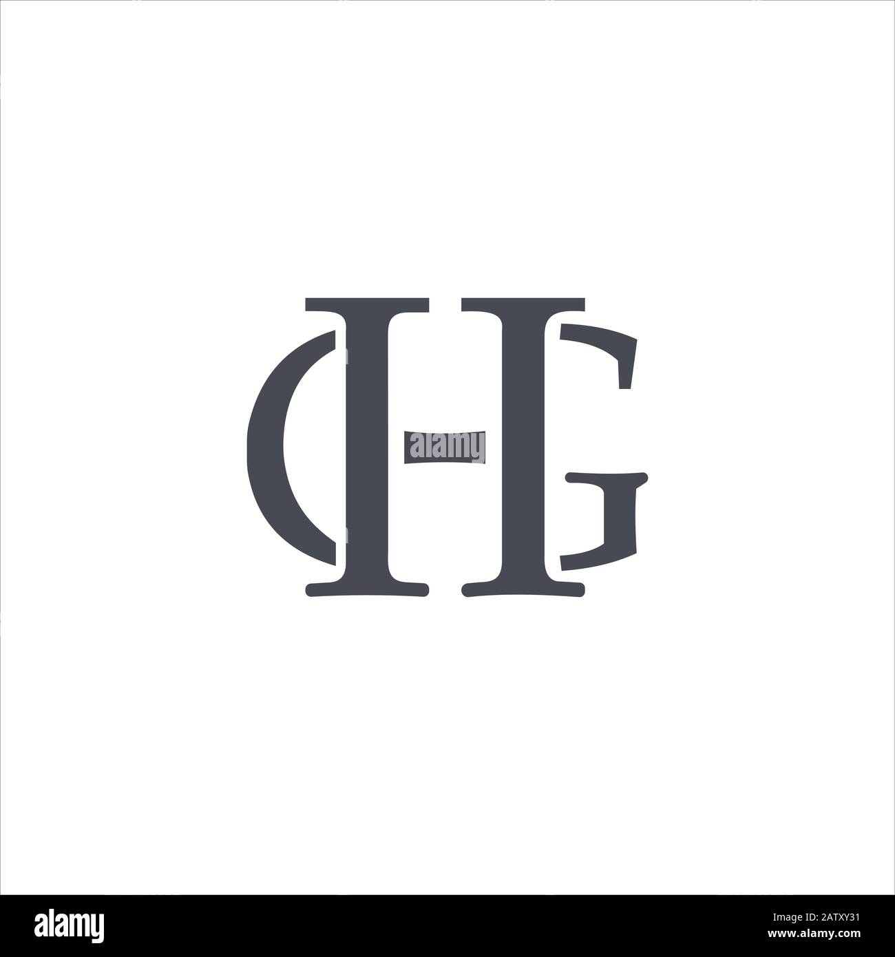 Initial letter gh or hg logo vector templates Stock Vector