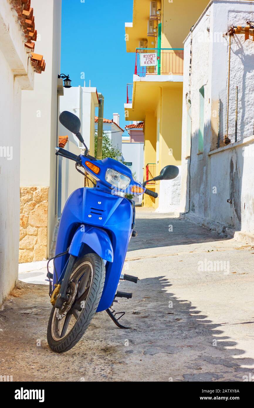 Greece motor bike scooter in hi-res stock photography and images - Alamy