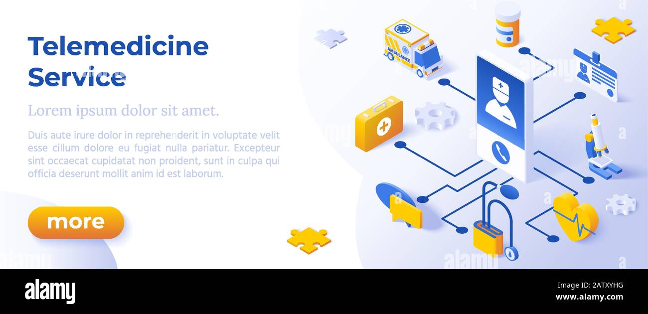 Telemedicine Isometric Design In Trendy Colors Isometrical