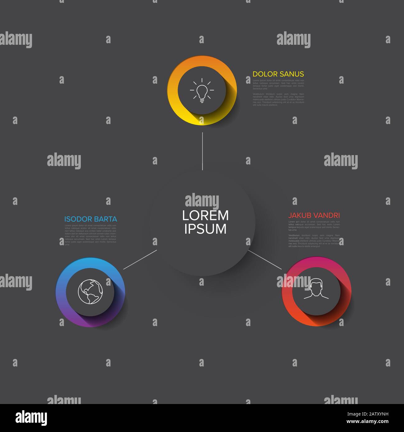 Vector multipurpose Infographic template with three elements options ...