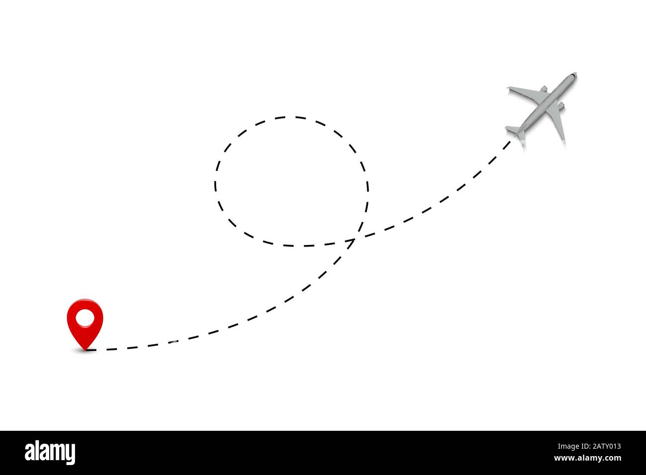Airplane route dotted lines. plane track Vector illustration Stock Vector