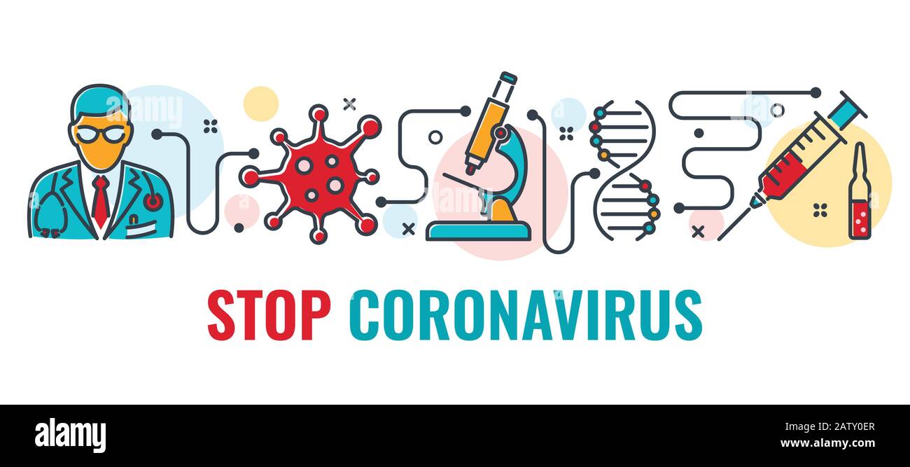 Stop 2019-nCoV Coronavirus Banner Stock Vector