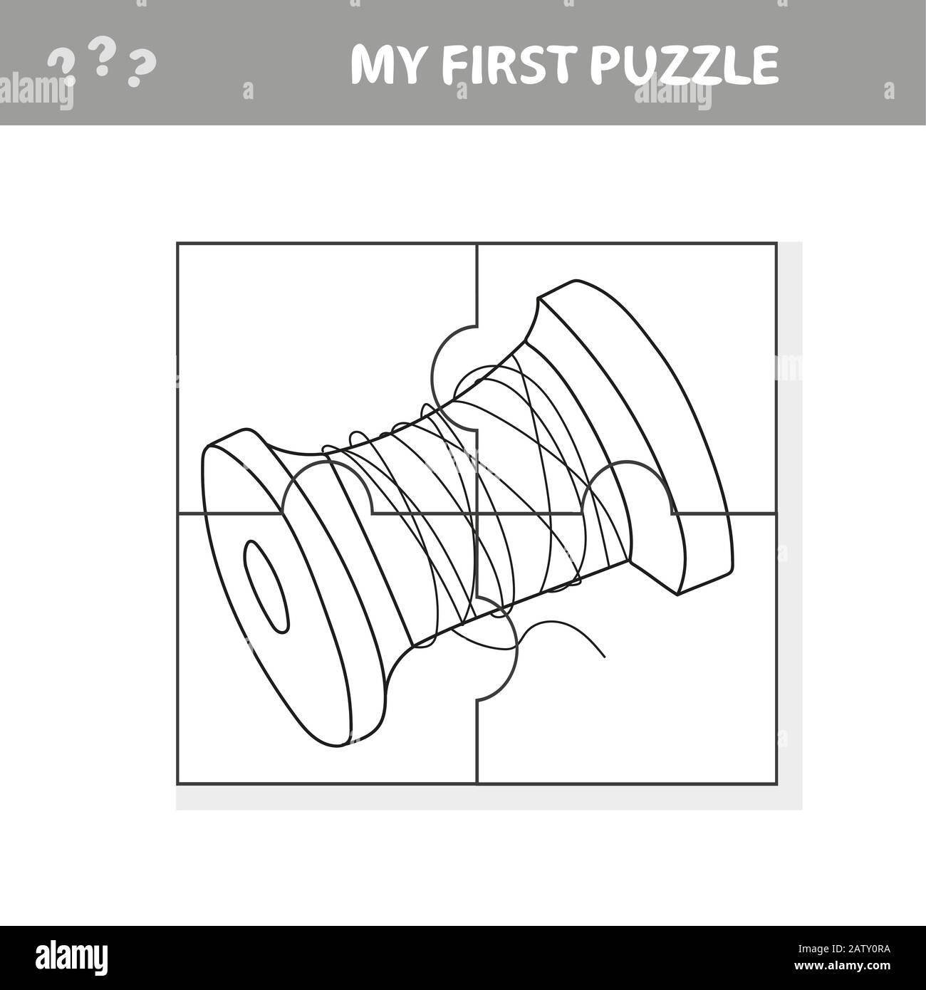 Spool of thread - Cartoon Illustration of Education Jigsaw Puzzle