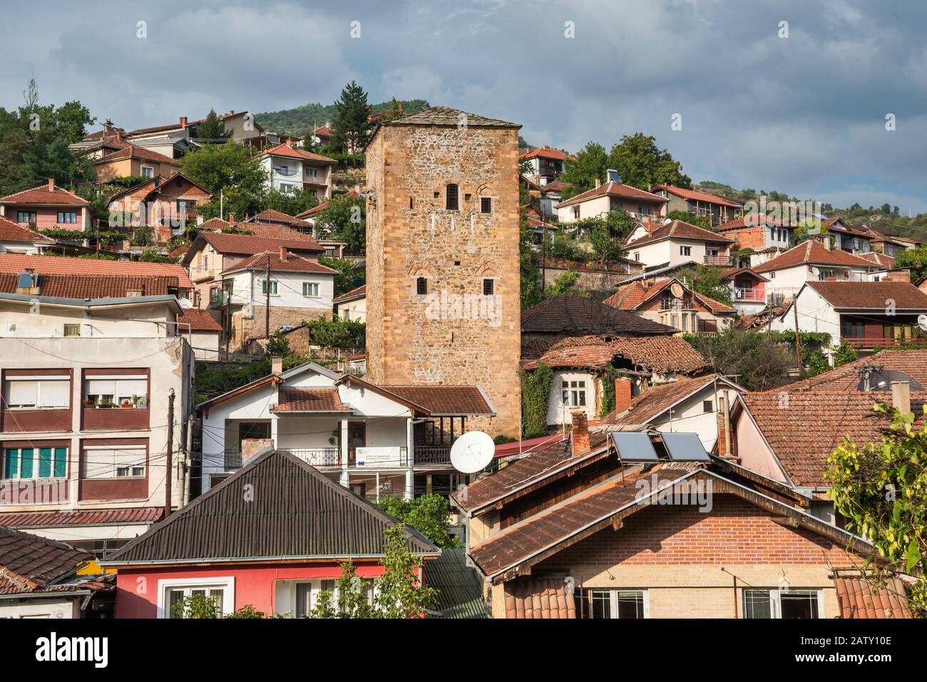 Simic Tower, early Ottoman period defensive tower, in Kratovo, North Macedonia Stock Photo