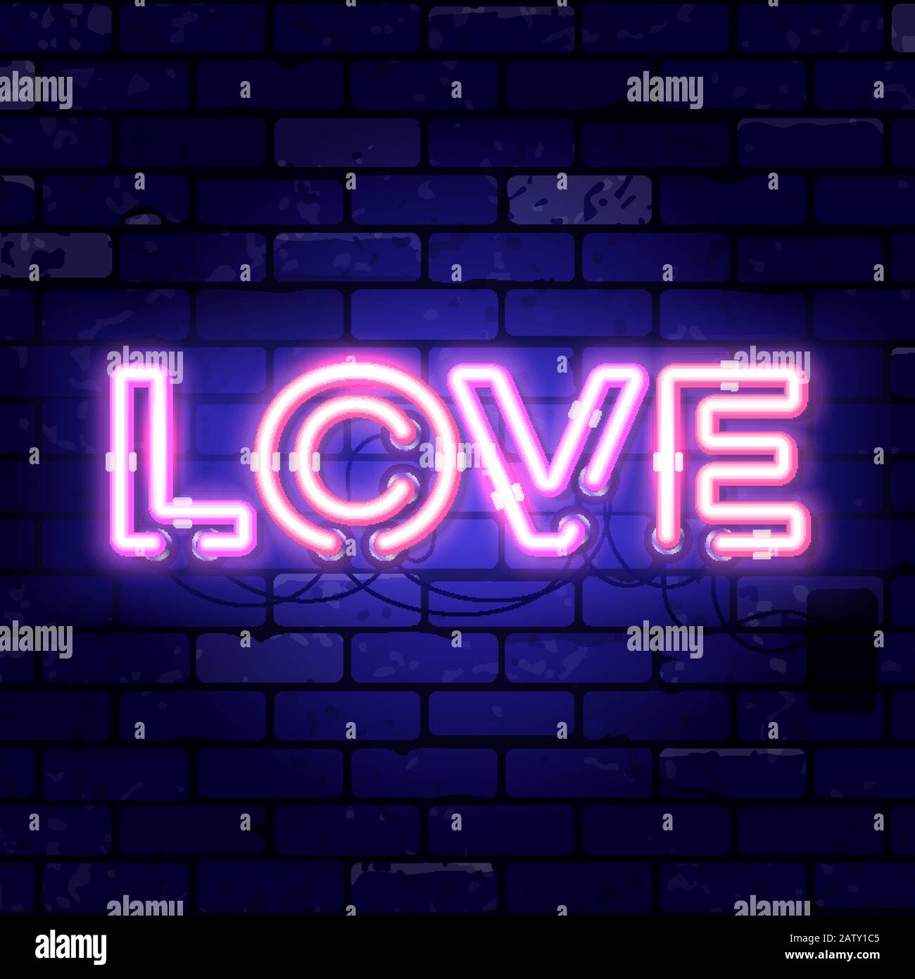 Valentines Day Neon Signboard Stock Vector Image & Art - Alamy