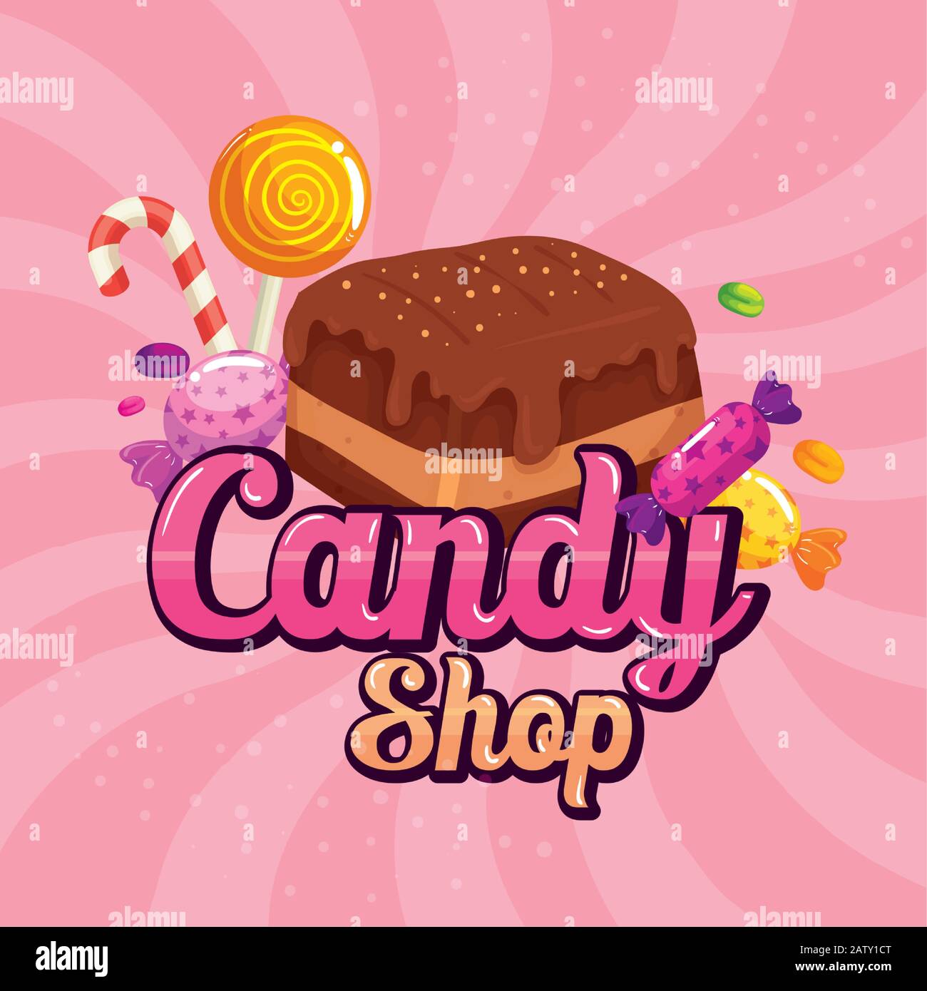 poster of candy shop with brownie and candies Stock Vector Image & Art ...