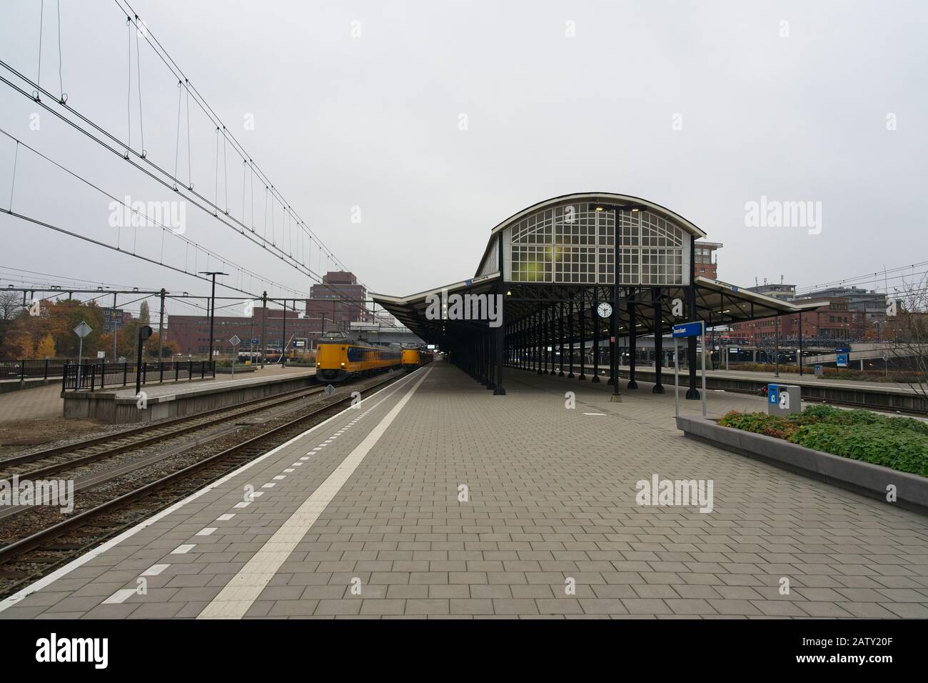 Amersfoort, Netherlands - 15 November 2019 :  Downtown Amersfoort Central Station in The Netherlands Stock Photo
