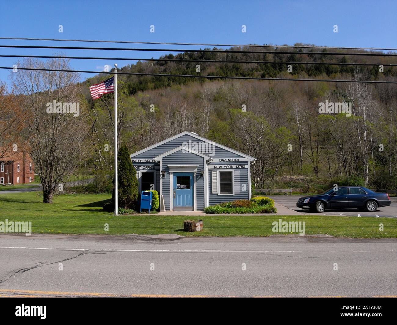 United states postal service blue mail drop hires stock photography