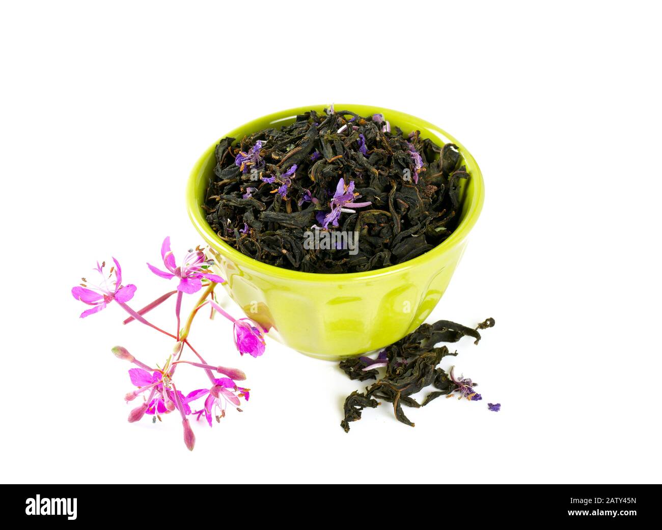 fireweed tea isolated on white Stock Photo