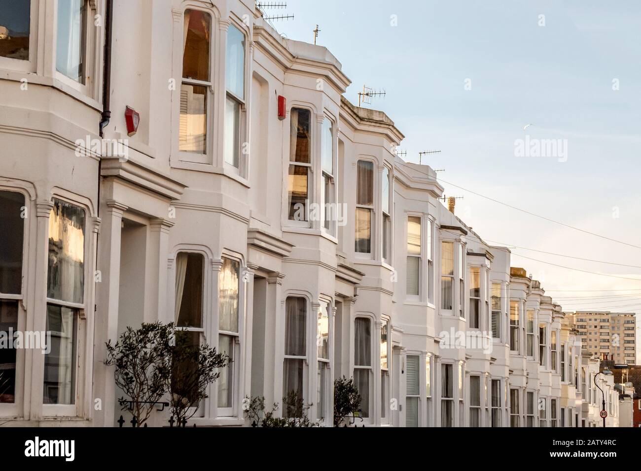 Terraced housing in Kemptown, Brighton Stock Photo Alamy