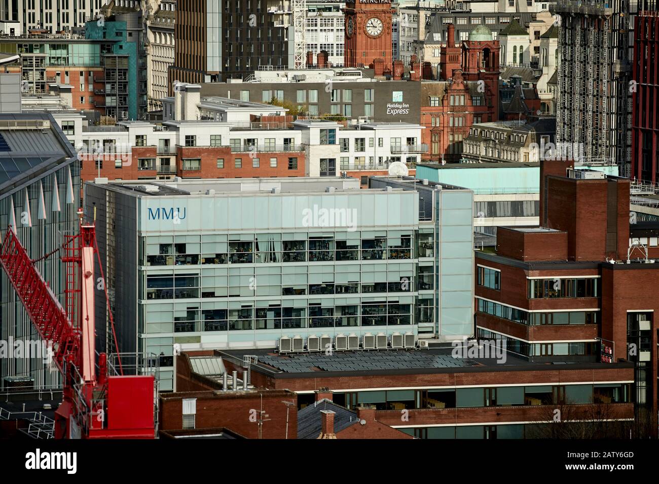 Manchester MMU modern glass university building Stock Photo