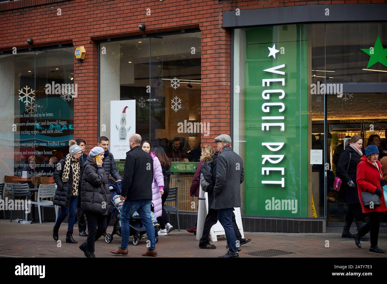 Veggie Pret on Deansgate Manchester sandwich shop for vegetarians Stock