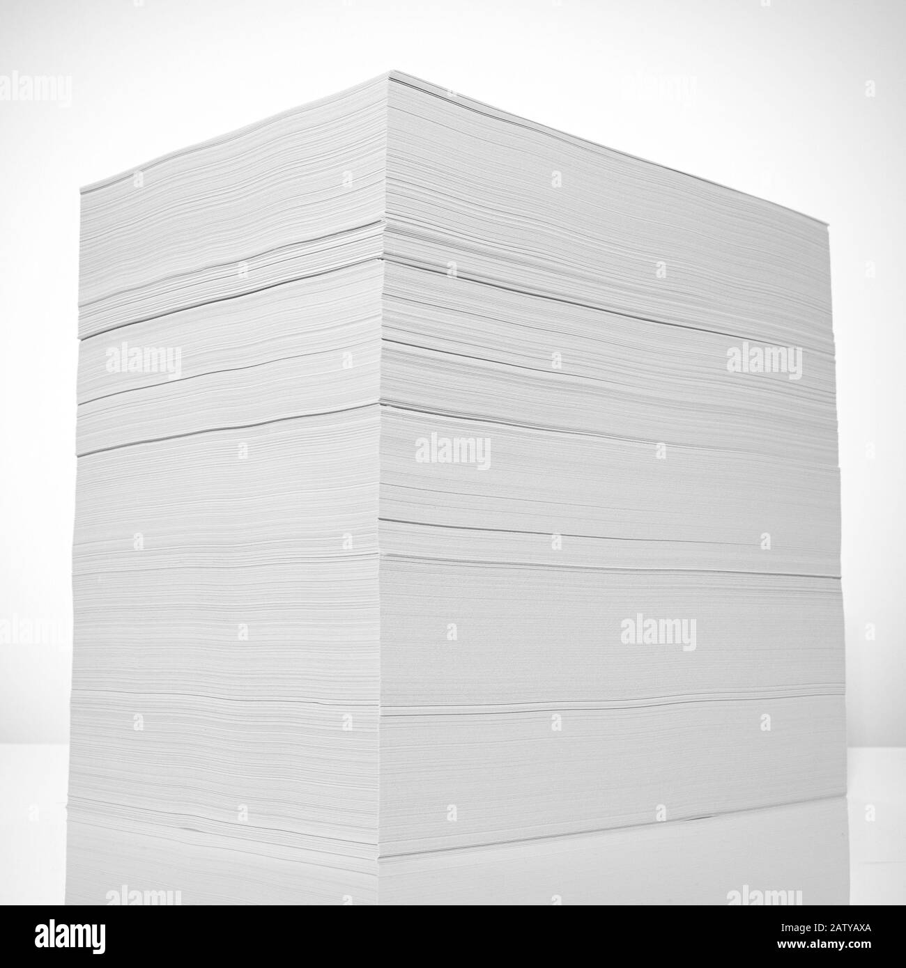 Stack of office paper, on a white background. Concept, minimalism Stock ...
