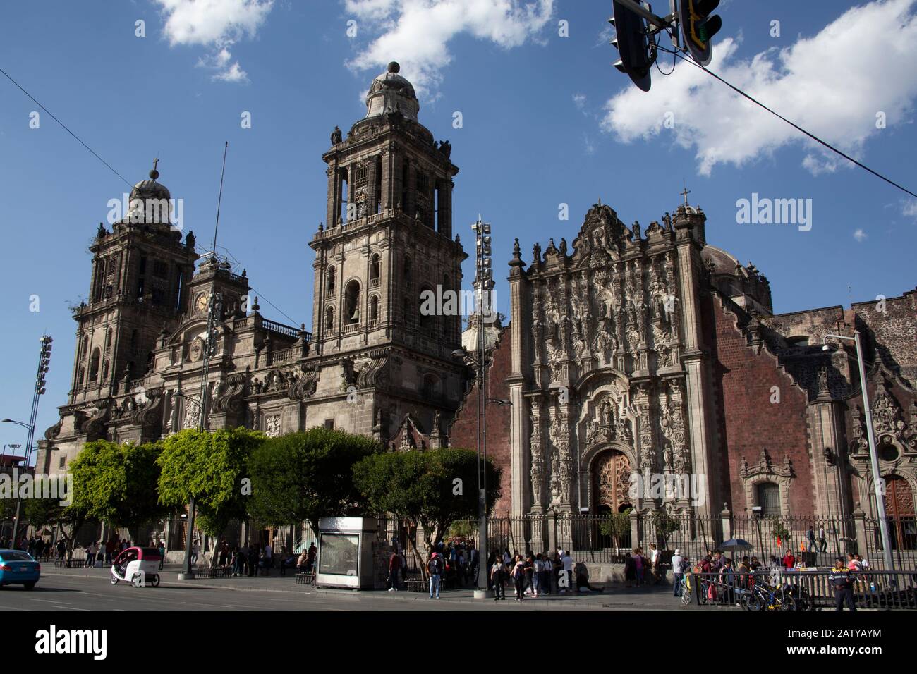 Metropolitan Cathedral of the Assumption of Mary,  Mexico City Catedral Metropolitana de la Asunción de María Plaza de la Constitución Mexico City Stock Photo